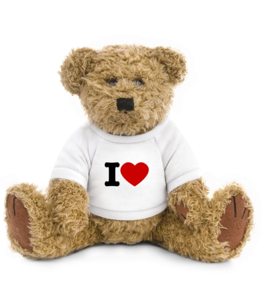I Love Hearth - Teddy Bear - White - Front