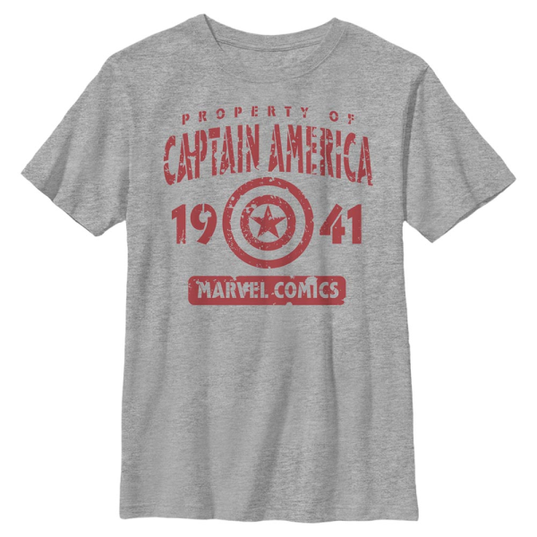 Marvel - Captain America Captains Property - Kids T-Shirt - Heather grey - Front