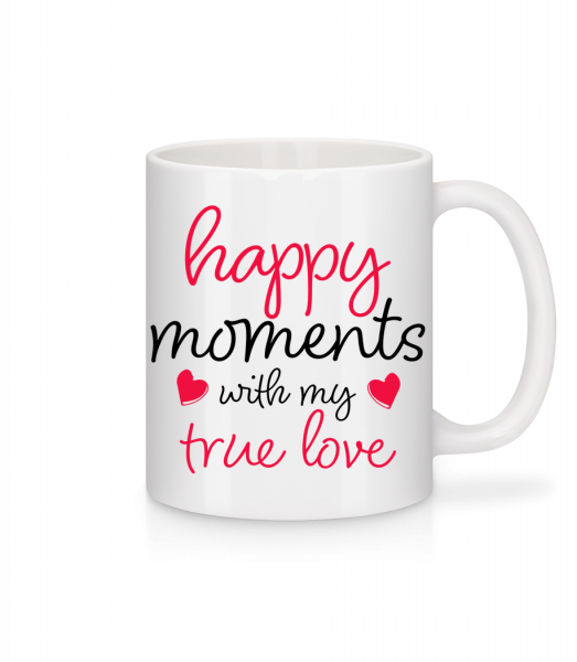 Happy Moments With My True Love - Mug - White - Vorn