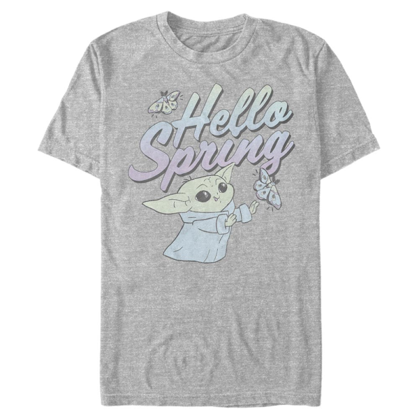 Star Wars - The Mandalorian - The Child Hello Spring - Men's T-Shirt - Heather grey - Front
