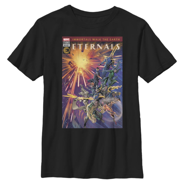 Marvel - Eternals - Group Shot Eternal Issue - Kids T-Shirt - Black - Front