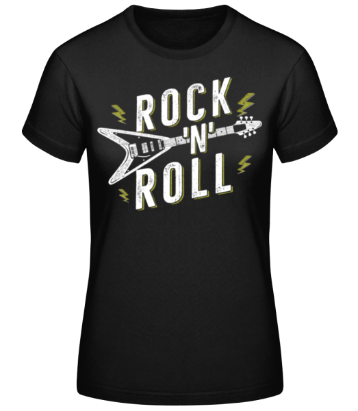 Rock And Roll Guitar - Women's Basic T-Shirt - Black - Front