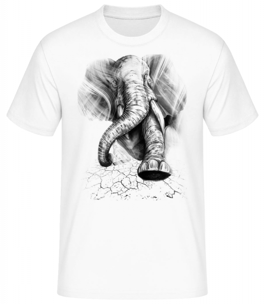 Angry Elephant - Men's Basic T-Shirt - White - Vorn