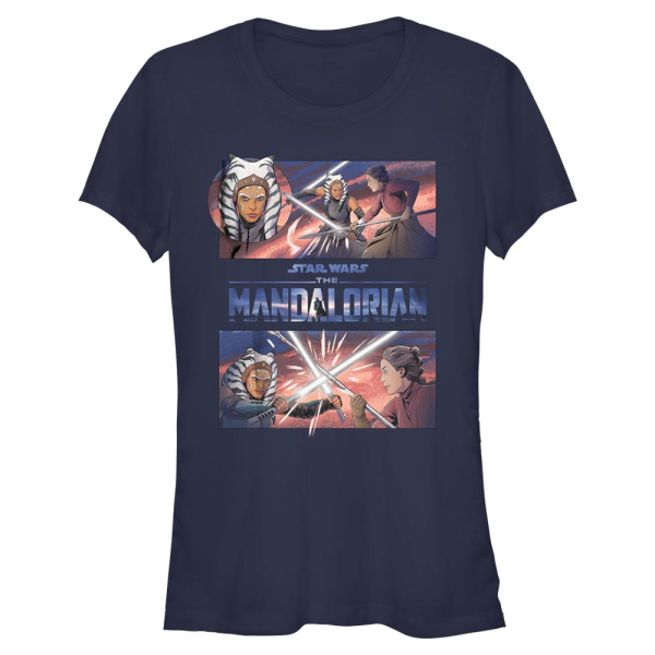 Star Wars - The Mandalorian - Skupina Clash With Ahsoka - Women's T-Shirt - Navy - Front