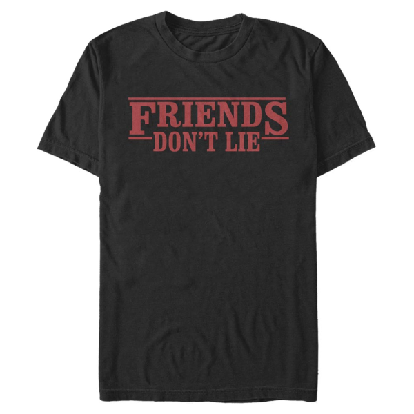 Netflix - Stranger Things - Quote Friends Dont Lie - Men's T-Shirt - Black - Front