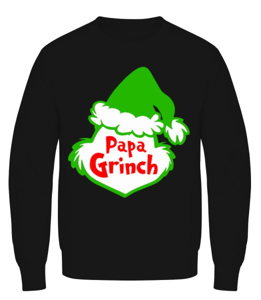 Papa Grinch - Men's Sweatshirt - Black - Front