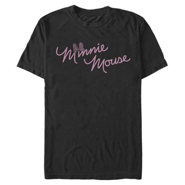 Disney Classics - Mickey Mouse - Minnie Mouse Cursive Bow - Men's T-Shirt - Black - Front