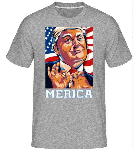 Merica Trump -  Shirtinator Men's T-Shirt - Heather grey - Front