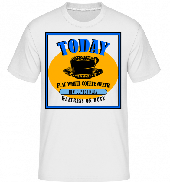 Flat White Coffee Offer -  Shirtinator Men's T-Shirt - White - Vorn