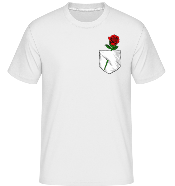 Breast Pocket Rose -  Shirtinator Men's T-Shirt - White - Front