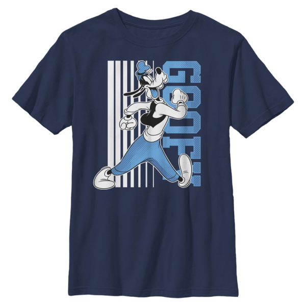 Disney Classics - Mickey Mouse - Goofy Walks - Kids T-Shirt - Navy - Front