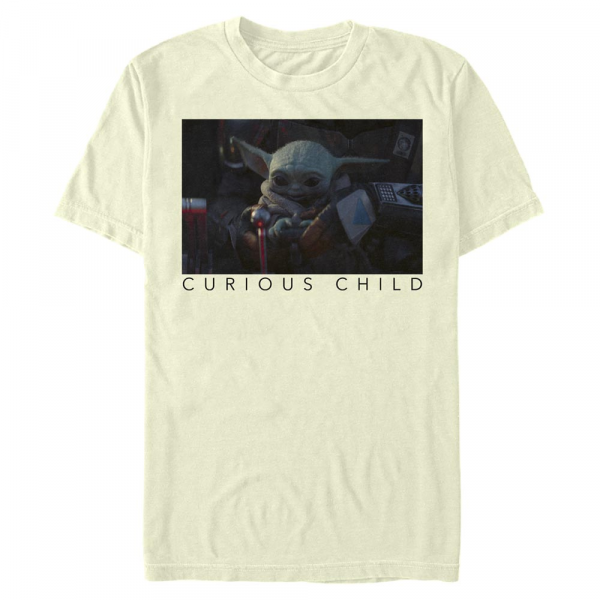 Star Wars - The Mandalorian - The Child Curious Photo - Men's T-Shirt - Cream - Front