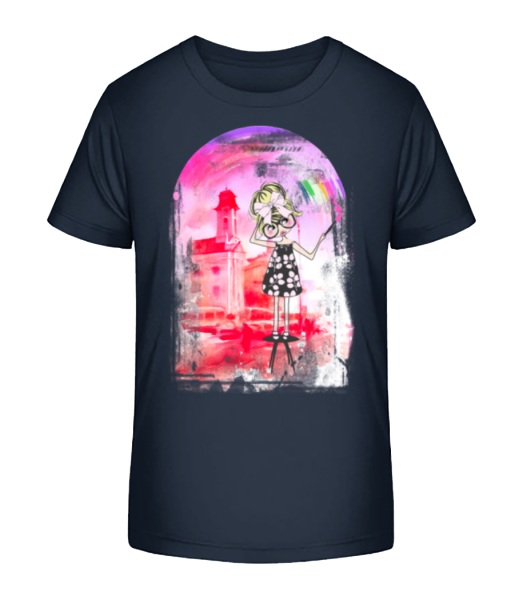 Rainbow Painter - Kid's Bio T-Shirt Stanley Stella - Navy - Front