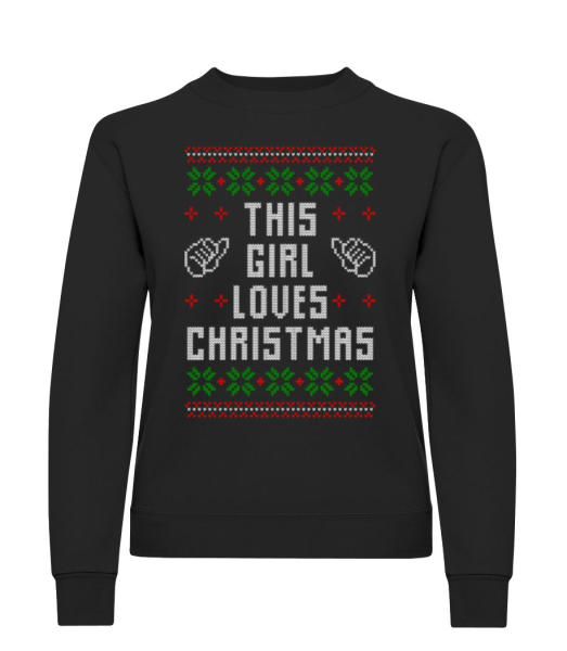 This Girl Loves Christmas - Women's Sweatshirt - Black - Front