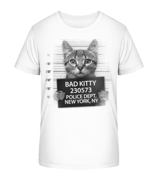 Criminal Cat - Kid's Bio T-Shirt Stanley Stella - White - Front