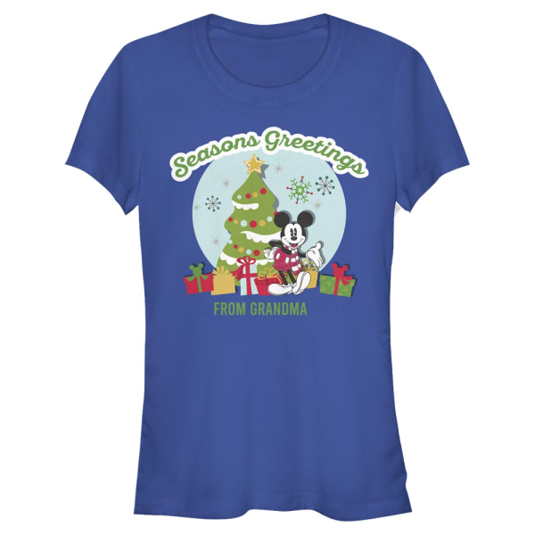 Disney Classics - Mickey Mouse - Mickey Mouse Greetings From Grandma - Women's T-Shirt - Royal blue - Front