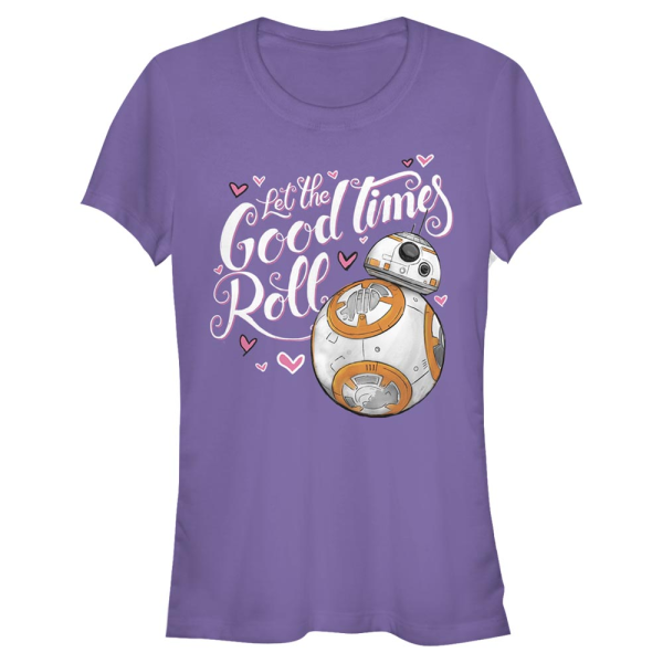 Star Wars - The Force Awakens - BB-8 Good Times Heart - Valentine's Day - Women's T-Shirt - Purple - Front