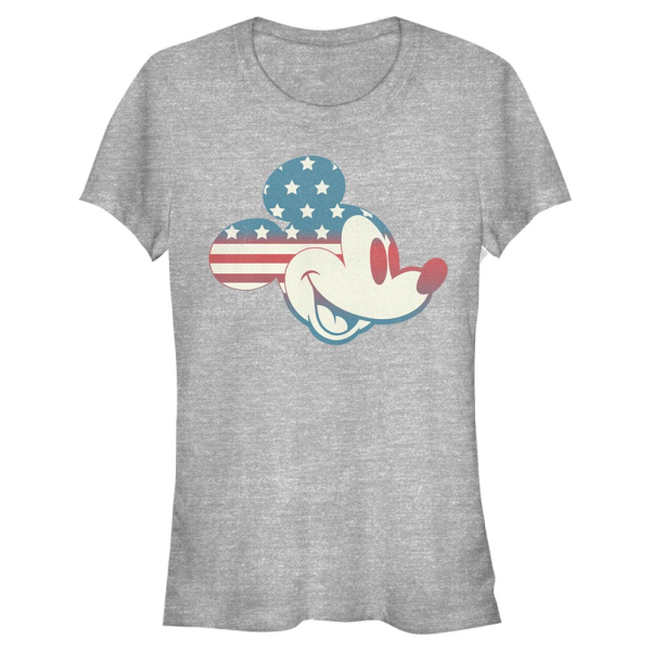 Disney - Mickey Mouse - Mickey Americana Flag Fill - Women's T-Shirt - Heather grey - Front