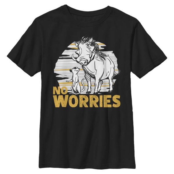 Disney - The Lion King - Timon & Pumbaa No Worries Club - Kids T-Shirt - Black - Front