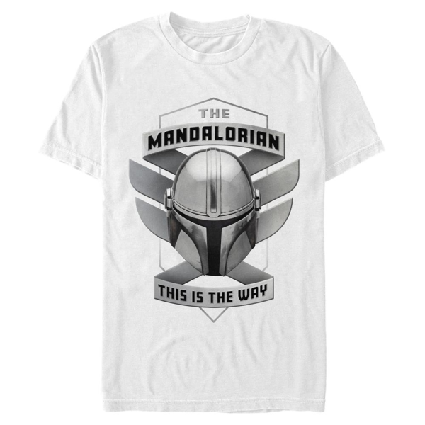 Star Wars - The Mandalorian - Mandalorian Mando Helmet lite - Men's T-Shirt - White - Front