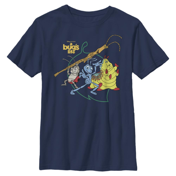 Disney - A Bug's Life - Skupina Big Leaf - Kids T-Shirt - Navy - Front