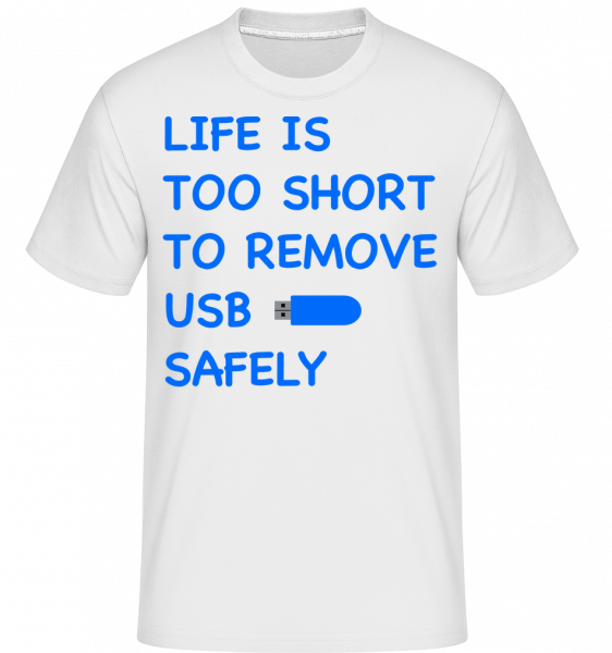 Remove USB Safely -  Shirtinator Men's T-Shirt - White - Vorn