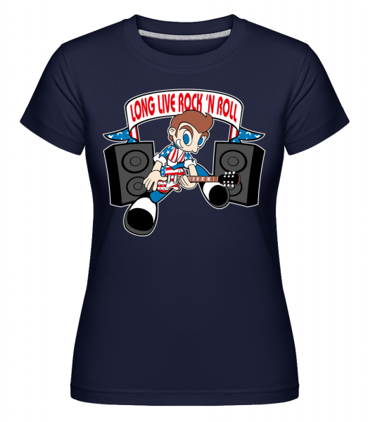 Rock N Roll -  Shirtinator Women's T-Shirt - Navy - Vorn