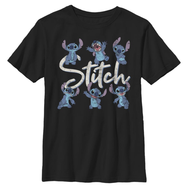 Disney - Lilo & Stitch - Stitch Poses - Kids T-Shirt - Black - Front