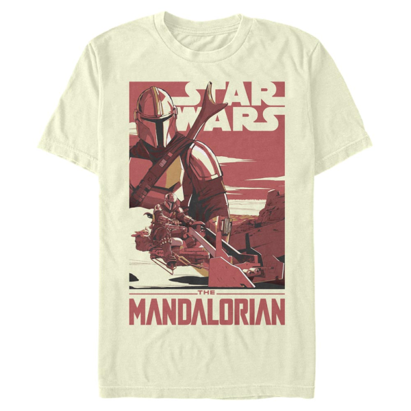 Star Wars - The Mandalorian - Skupina Mad Mando Poster - Men's T-Shirt - Cream - Front