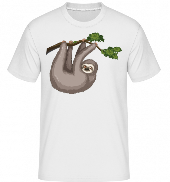 Sloth Hanging On A Branch -  Shirtinator Men's T-Shirt - White - Vorn