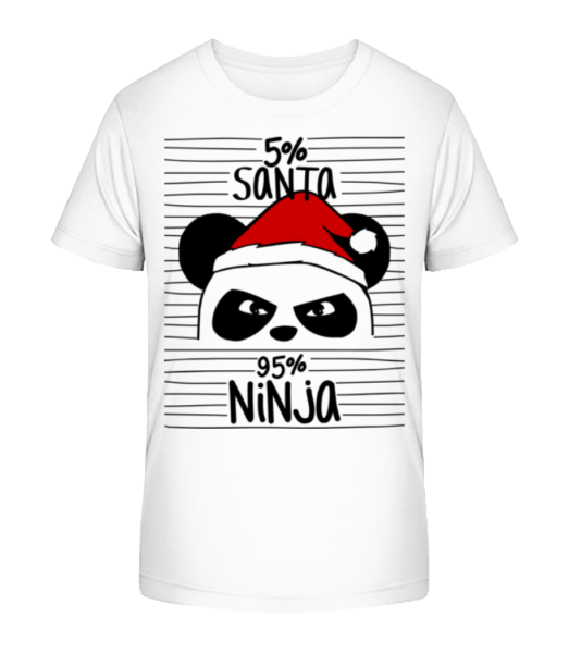 Santa Ninja Panda - Kid's Bio T-Shirt Stanley Stella - White - Front