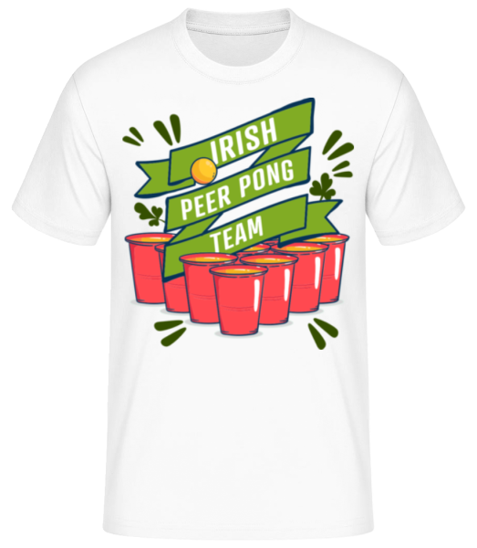 Irish Beer Pong Team - Men's Basic T-Shirt - White - Front