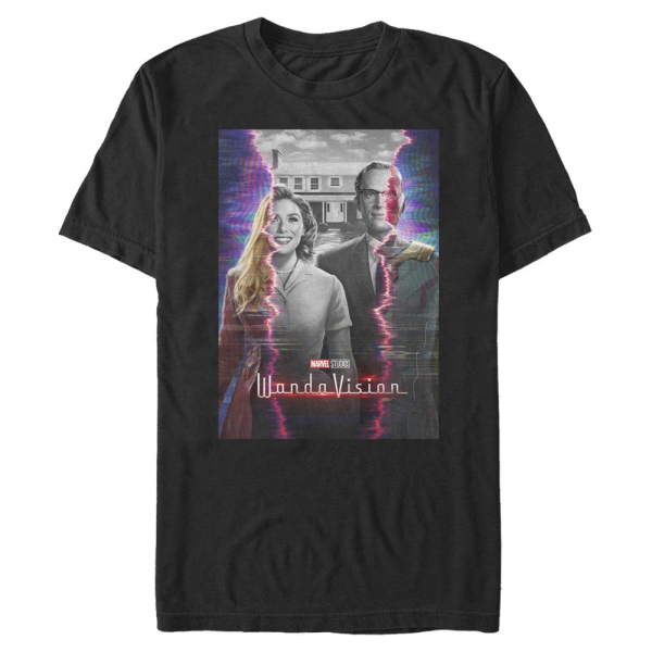 Marvel - WandaVision - Scarlet Witch & Vision Teaser Poster - Men's T-Shirt - Black - Front