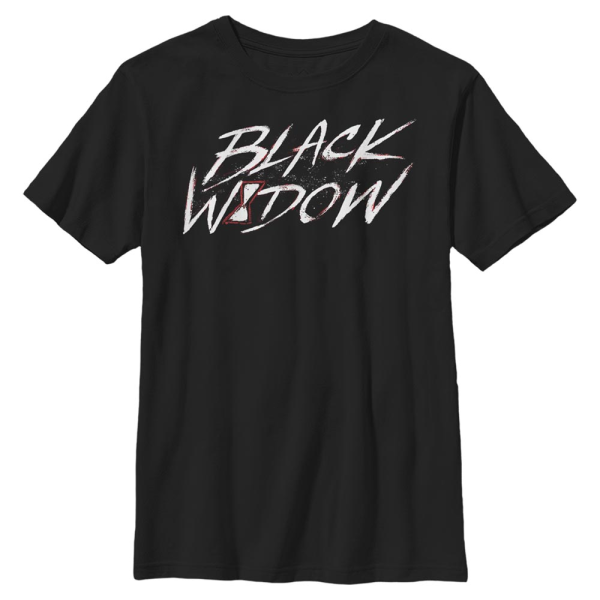 Marvel - Black Widow - Text Widow Paint - Kids T-Shirt - Black - Front