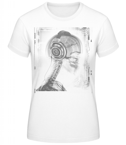 Skeleton Music - Women's Basic T-Shirt - White - Vorn