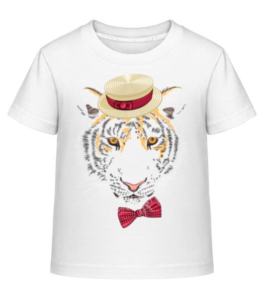 Tiger With Hat - Kid's Shirtinator T-Shirt - White - Front