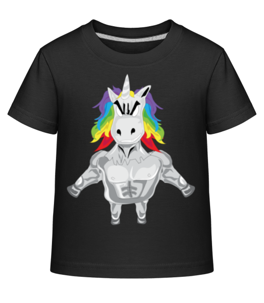 Muscular Unicorn - Kid's Shirtinator T-Shirt - Black - Front
