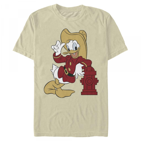 Disney - Mickey Mouse - Donald Duck Firefighting Donald - Men's T-Shirt - Cream - Front