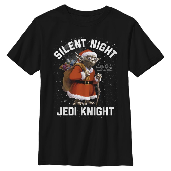Star Wars - Yoda Jedi Knight - Christmas - Kids T-Shirt - Black - Front