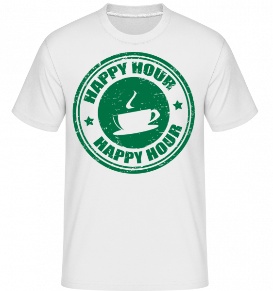 Happy Hour Coffee -  Shirtinator Men's T-Shirt - White - Vorn