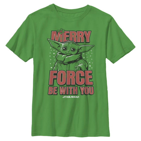 Star Wars - The Mandalorian - The Child Merry Force - Christmas - Kids T-Shirt - Kelly green - Front