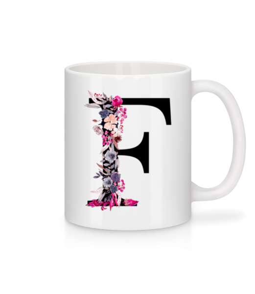 Flowers Initial F - Mug - White - Front