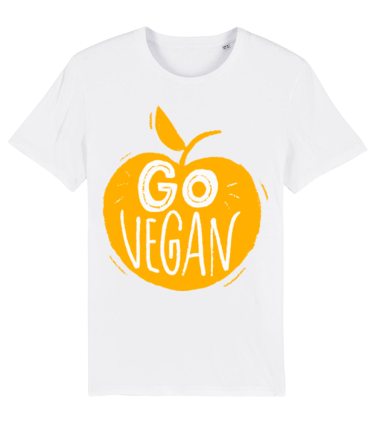 Go Vegan - Men's Organic T-Shirt Stanley Stella - White - Front