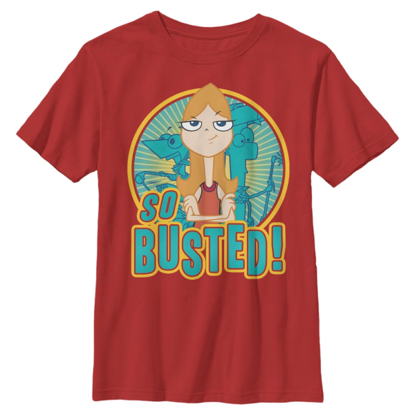 Disney Classics - Phineas and Ferb - Skupina So Busted - Kids T-Shirt - Red - Front