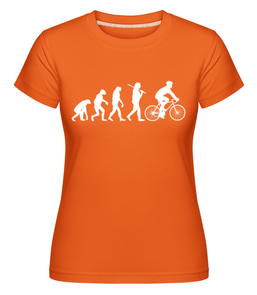 Evolution Of Cycling -  Shirtinator Women's T-Shirt - Orange - Front