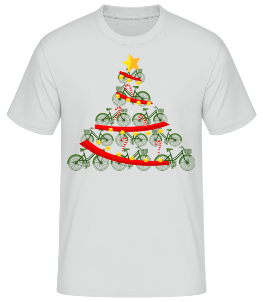 Bicycle Christmas tree - Men's Basic T-Shirt - Heather grey - Front