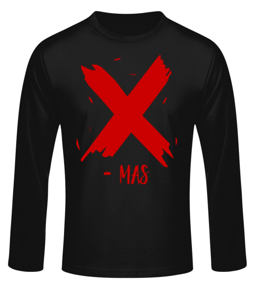 X - MAS - Men's Basic Longsleeve - Black - Front