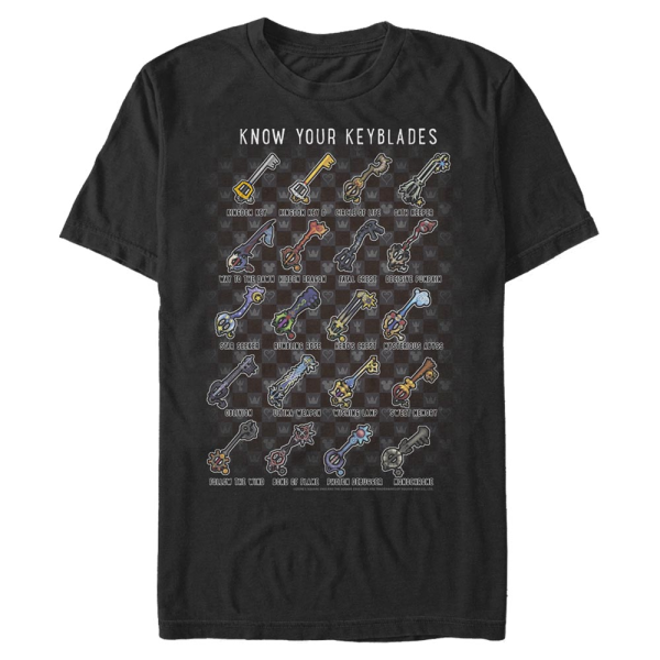 Disney - Kingdom Hearts - Keyblade Chart - Men's T-Shirt - Black - Front
