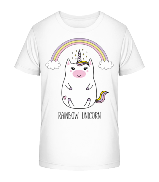 Rainbow Unicorn - Kid's Bio T-Shirt Stanley Stella - White - Front