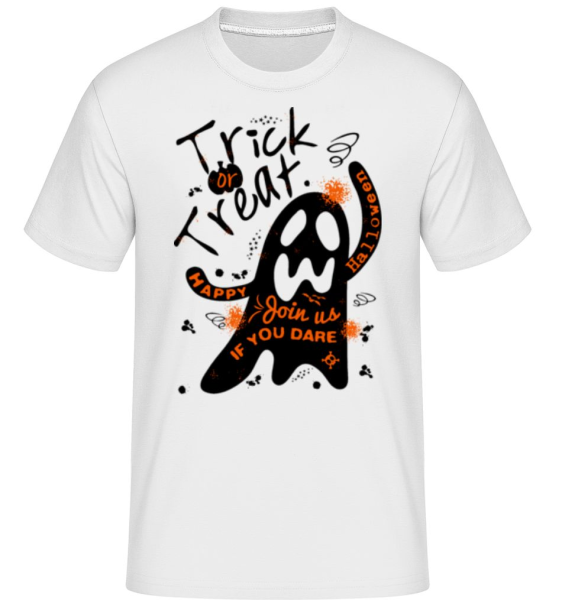Trick Or Treat Ghost -  Shirtinator Men's T-Shirt - White - Front